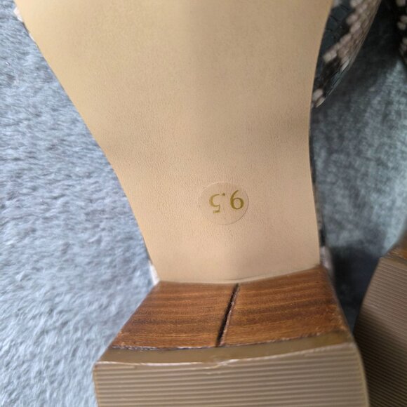 Womens Steven By Steve Madden Brown Snake Print Block Heel Slide Sandals 9.5M - Picture 11 of 11